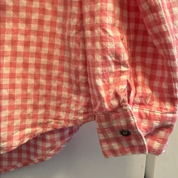 Kut from the Kloth pink gingham button down blouse, Small - Picture 4 of 8